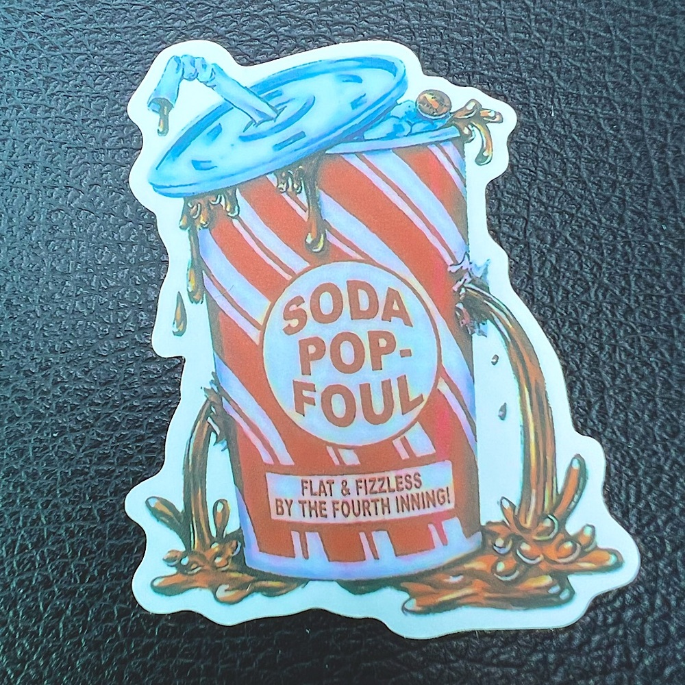 SODA POP Foul Gross Crude Rude Blunt Brand Parody 80s 90s Blunt Funny Sticker